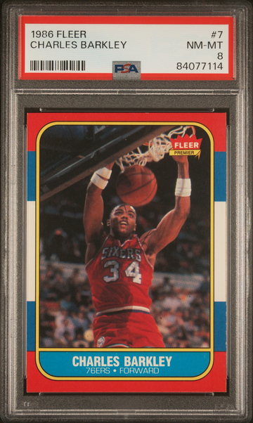 1986 Fleer Charles Barkley RC PSA 8