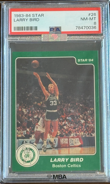 1983 Star Larry Bird #26 SP PSA 8 MBA Silver Diamond