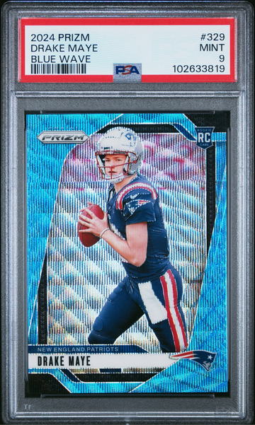 2024 PANINI PRIZM #329 DRAKE MAYE BLUE WAVE PSA 9