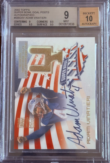 2002 Topps SB Goal Posts Adam Vinatieri AUTO BGS 9 Auto 10