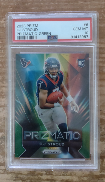 2023 prizm CJ Stroud prizmatic green PSA 10 
