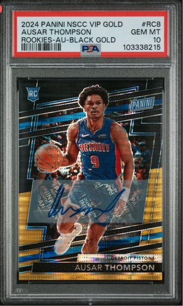 2024 Panini NSCC VIP Gold Ausar Thompson Black Gold RC Rookie Auto 2/5 PSA 10