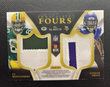 2015 Panini Immaculate Fours Quad Patches Rc Stefon Diggs Ty Montgomery, White 1/15