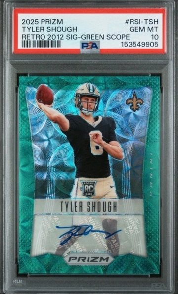 2025 Panini Prizm - Tyler Shough / Retro 2012 Sig Green Scope PSA 10 #/75