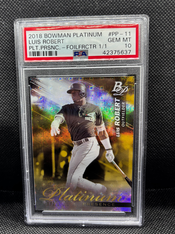 LUIS ROBERT 2018 BOWMAN PLATINUM PRESENCE SUPERFRACTOR FOILFRACTOR 1/1 PSA 10
