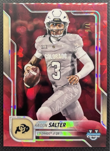 Kaidon Salter 2025 Bowman Chrome U Red Sapphire 1/5 Colorado Buffalos #149 🤩