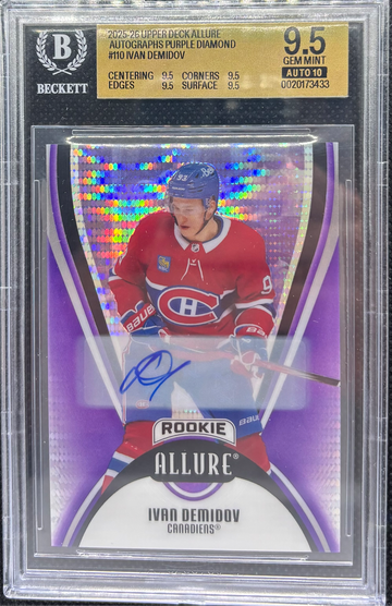 2025-26  Upper Deck ALLURE Autographs PURPLE DIAMOND IVAN DEMIDOV 4/10 Rookie 🤩