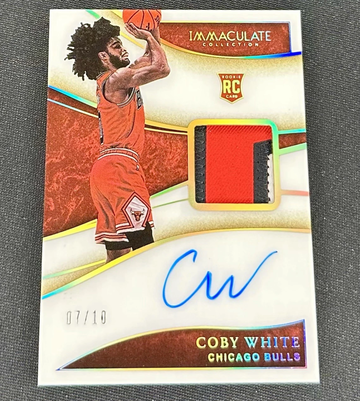 2019 Coby White Gold Immaculate Rookie Patch Auto 7/10 RPA 