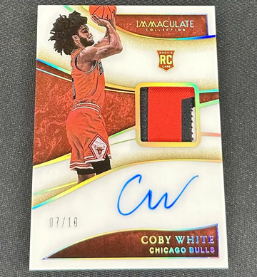 2019 Gold Rookie Coby White Immaculate RPA /10 Auto