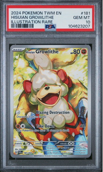 POKEMON PSA 10 SV Twilight Masquerade Hisuian Growlithe 181/167 IR