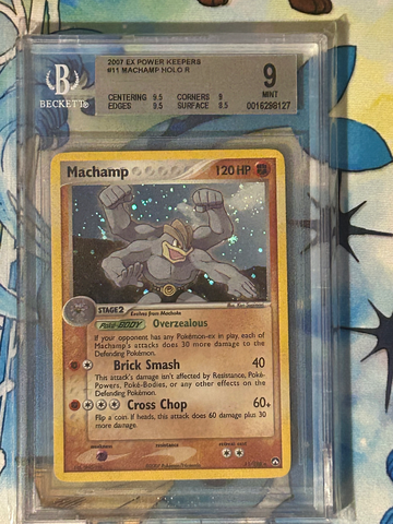 2007 Pokemon EX Power Keepers Machamp Holo BGS 9 Swirl Mint