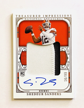 2025 National Treasures Shedeur Sanders RC Treasured Impression Patch Auto 16/99