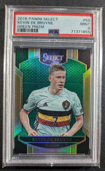 2016 Panini Select GREEN PRIZM 3/5 #59 Kevin De Bruyne PSA 9
