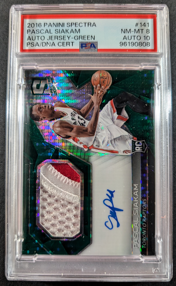 2016 Panini Spectra 4/5 AU JSY-GREEN Pascal Siakam PSA 8 AU 10 