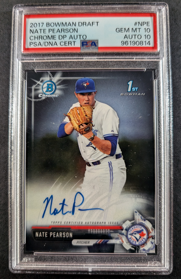 2017 Bowman Draft Chrome Draft Pick AU #NPE Nate Pearson PSA 10 AU 10 