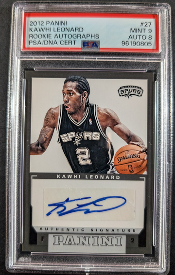 2012 Panini Rookie Autographs #27 Kawhi Leonard PSA 9 AU 8 