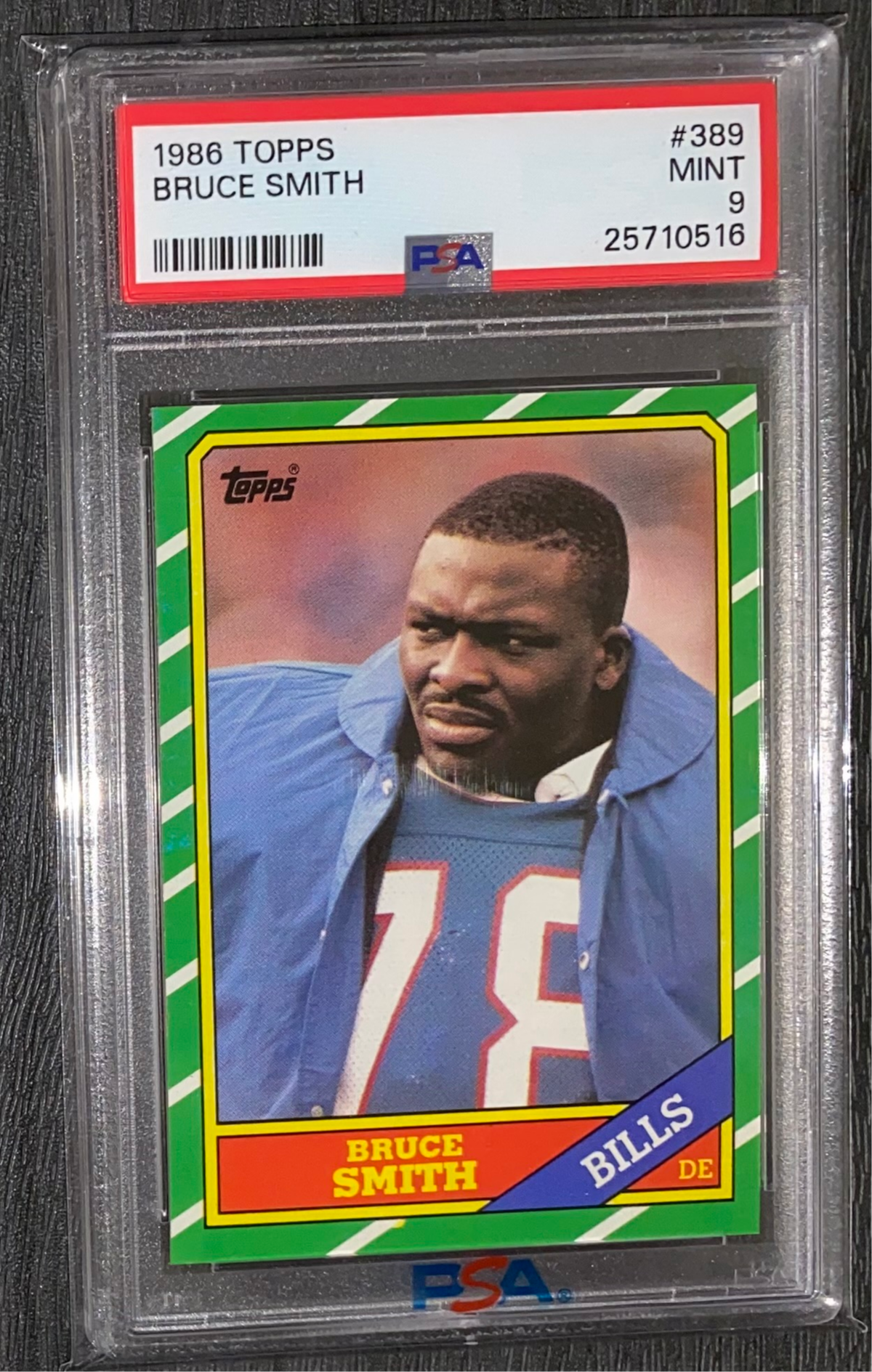 PSA 9 1986 Topps #389 Bruce Smith Rookie | MySlabs