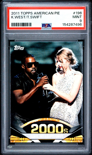PSA 9 2011 Topps American Pie Kanye West Taylor Swift Rookie
