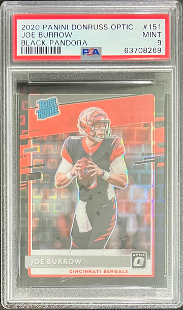2020 Panini Donruss Optic Joe Burrow Black Pandora /25 PSA 9