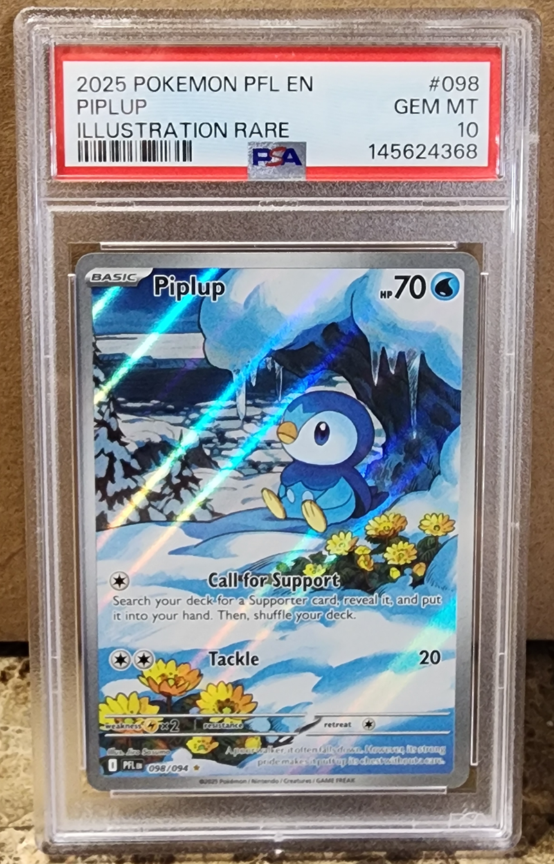 2025 POKEMON PFL EN PIPLUP ILLUSTRATION RARE PSA 10 CARD #098