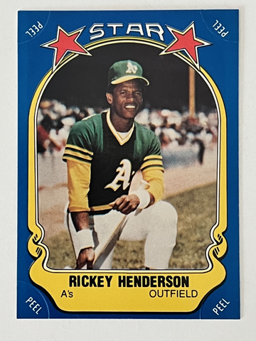 1981 Rickey Henderson Fleer Stickers #54 (EX-MT).