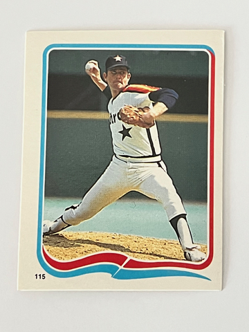 1985 Nolan Ryan Fleer Sticker #115 (NM).