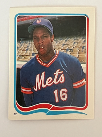 1985 Dwight Gooden RC Fleer Stickers #87 (MT).