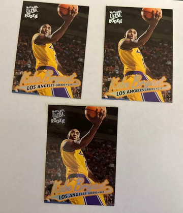 3X 1996-97 Fleer Ultra Basketball #52 Kobe Bryant RC Rookie Card Lakers Goat