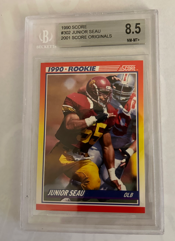 1990 Score #302 - Junior Seau (RC) Chargers BGS 8.5