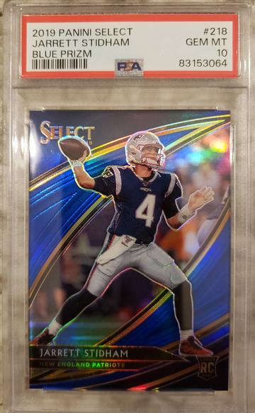 2019 Panini Select Jarrett Stidham Blue Prizm #47/75 Psa 10 Gem Mint 