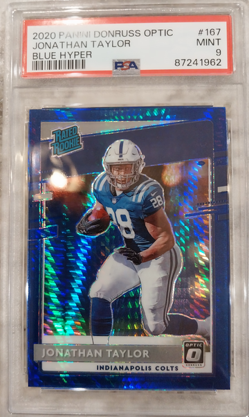 2020 Panini Donruss Optic Jonathan Taylor Blue Hyper Psa 9 Mint