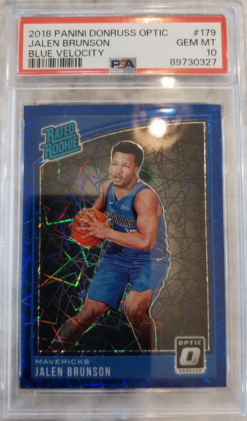 2018 Panini Donruss Optic Jalen Brunson Blue Velocity Psa 10 Gem Mint 