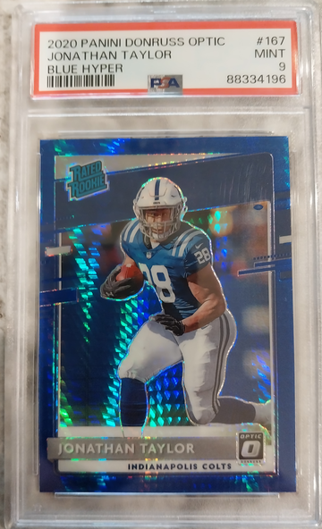 2020 Panini Donruss Optic Jonathan Taylor Blue Hyper Psa 9 Mint