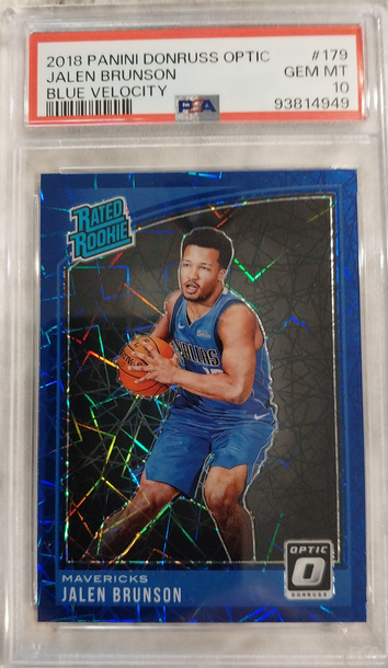 2018 Panini Donruss Optic Jalen Brunson Blue Velocity Psa 10 Gem Mint 