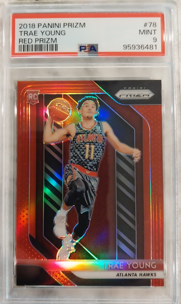 2018 Panini Prizm Trae Young Red Prizm /299 Psa 9 Mint