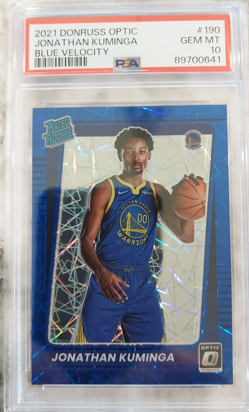 Jonathan Kuminga 2021 Donruss Optic Blue Velocity Psa 10 Gem Mint 