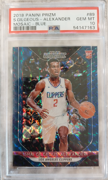 Shai Gilgeous Alexander 2018 Panini Prizm Mosaic Blue Psa 10 Gem Mint 