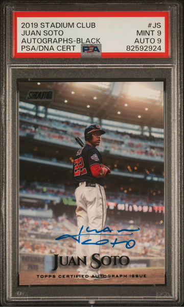 2019 Stadium Club Juan Soto Autograph Black /25 PSA 9