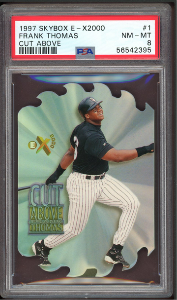 1997 Skybox E-X2000 CUT ABOVE Frank Thomas Chicago White Sox PSA 8