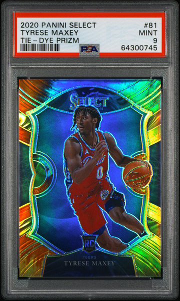2020 Select Concourse Tie Dye 16/25 Tyrese Maxey RC #81 PSA 9 Mint