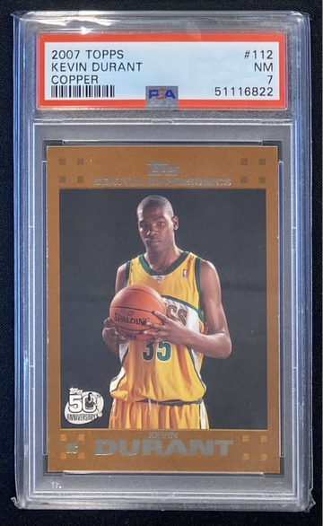 2007 Topps #112 Kevin Durant Copper #25/50 PSA 7!