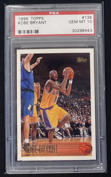 1996 Topps #138 Kobe Bryant Rookie Card RC PSA 10 GEM MINT!