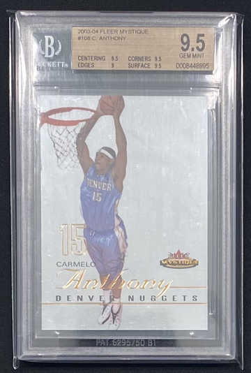 2003-04 Fleer Mystique #108 Carmelo Anthony Rookie Card BGS 9.5 Gem Mint