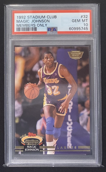 1992 Stadium Club #32 Magic Johnson MEMBERS ONLY PSA 10 GEM MINT