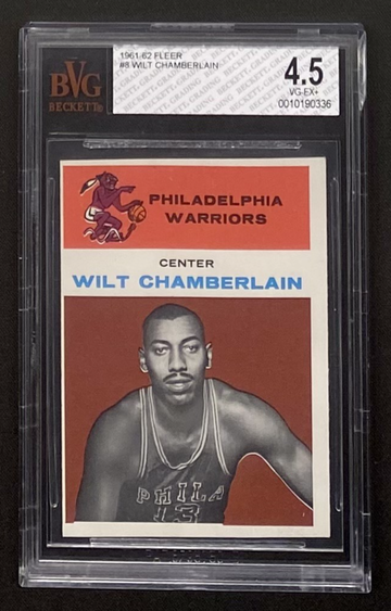 1961 Fleer #8 Wilt Chamberlain Rookie Card Graded BVG 4.5