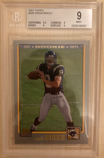 2001 Topps Drew Brees Base Card BGS 9