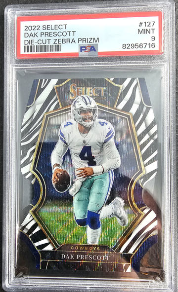 2022 Select Dak Prescott Die-Cut Zebra Prizm PSA 9