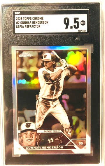 2023 Topps Chrome GUNNAR HENDERSON SEPIA REFRACTOR SGC 9.5