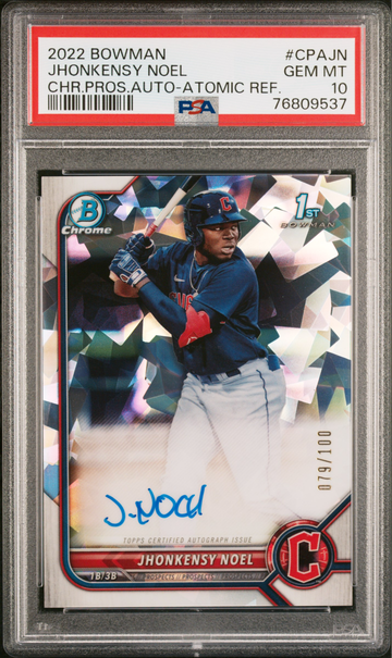 2022 Bowman Chrome AUTO Atomic Refractor Jhonkensy Noel Guardians PSA 10 079/100 *MAKE OFFER*