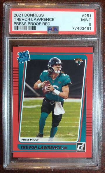 2021 Donruss Trevor Lawrence Red Press Proof PSA 9 Rookie Card #251
